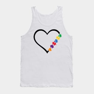 Puzzle Heart Autism Awareness Gift for Birthday, Mother's Day, Thanksgiving, Christmas Tank Top